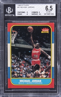 1986-87 Fleer #57 Michael Jordan Rookie Card - BGS EX-MT+ 6.5